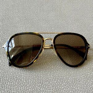 Celine Tortoise Shell Acetate Aviator Sunglasses - 41374/S